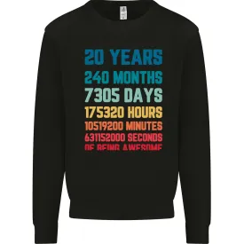 20th Birthday 20 Year Old Men's Personalised Sweatshirt Jumper with Name Customisation