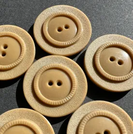 6 Cafe au Lait Vintage 2.2cm Buttons