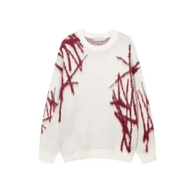 Advbridge Y2k Women's Clothing Sweater Knit Jumper Round Neck Long Sleeve Oversize Streetwear Personalized Jacquard Pattern vintage  Tops