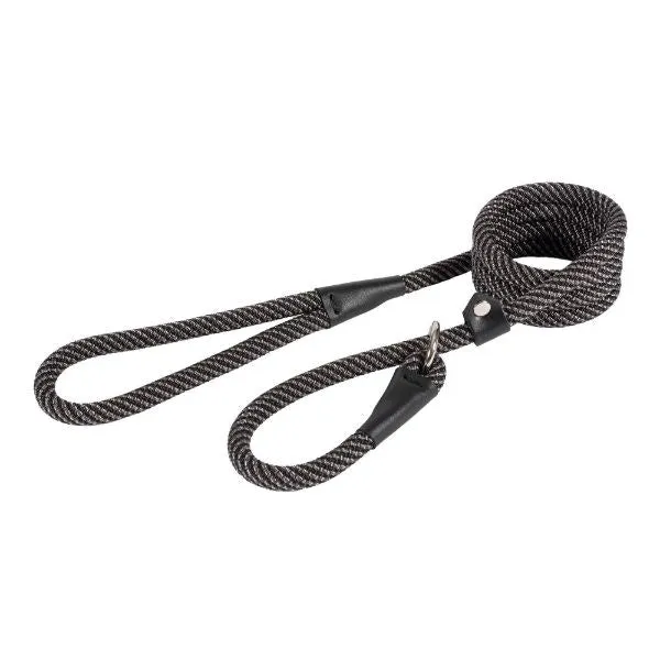 Ancol Heritage Nylon Rope Lead Black/grey 12mm X1.5m