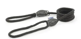 Ancol Heritage Rope Slip Control Lead Combi Black 12mm X1m