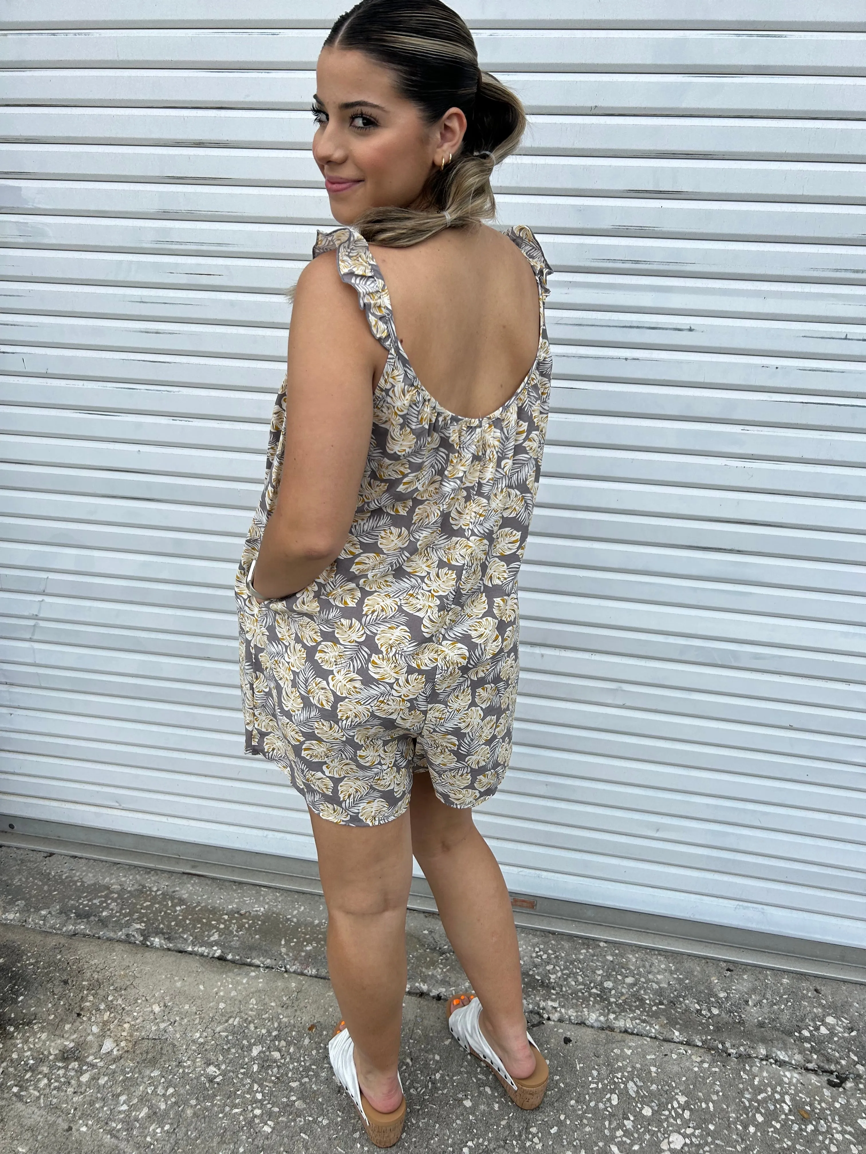 Autumn's Yellow Leaves Romper