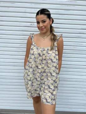 Autumn's Yellow Leaves Romper