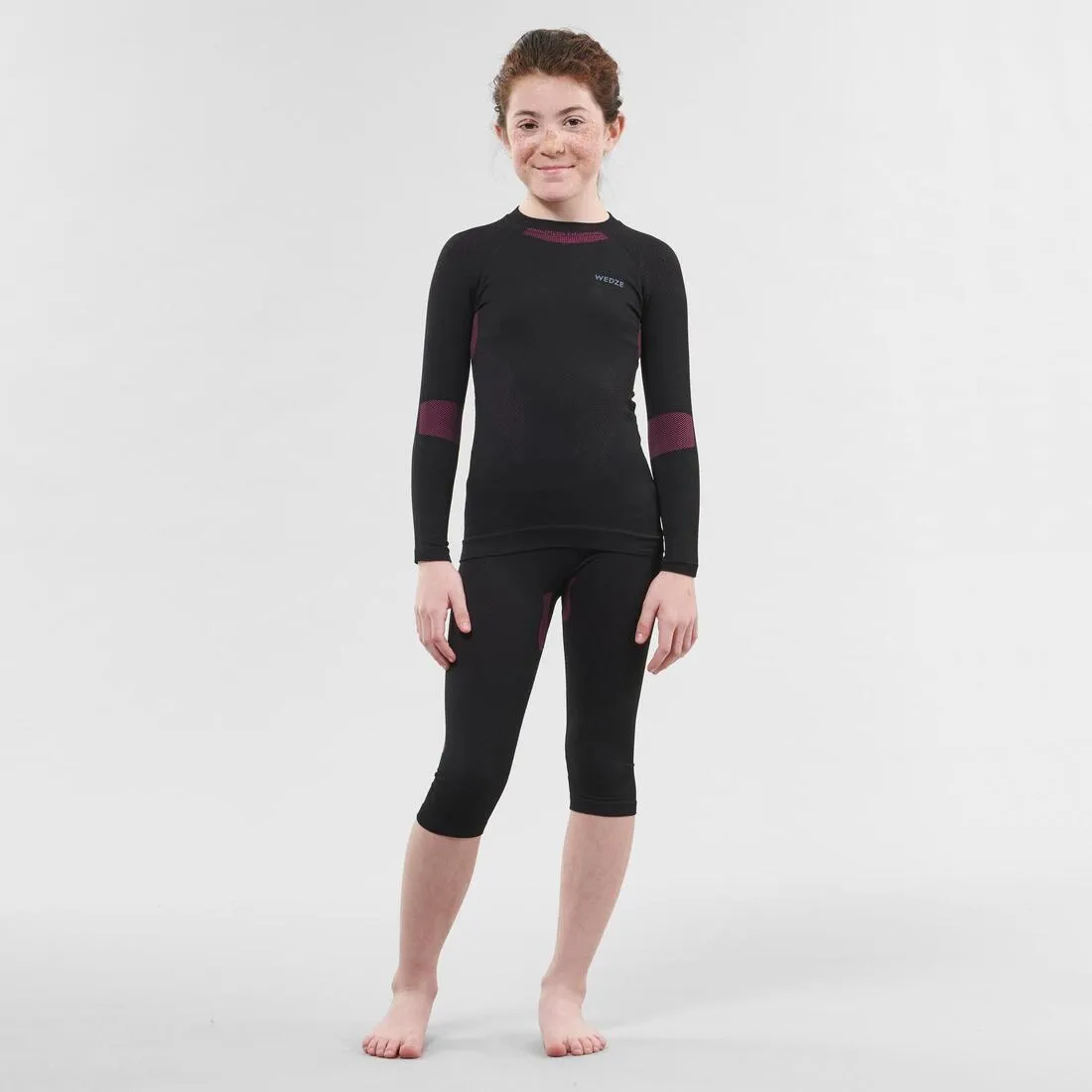 BL580 I-Soft Kids Ski Base Layer Top - Black/Pink