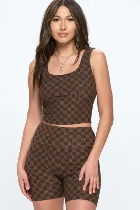 Brown Check Sport 2 Piece Set
