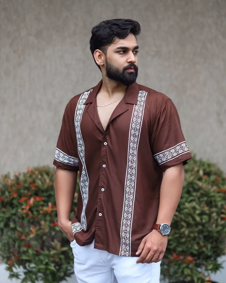 Brown Panel Shirt