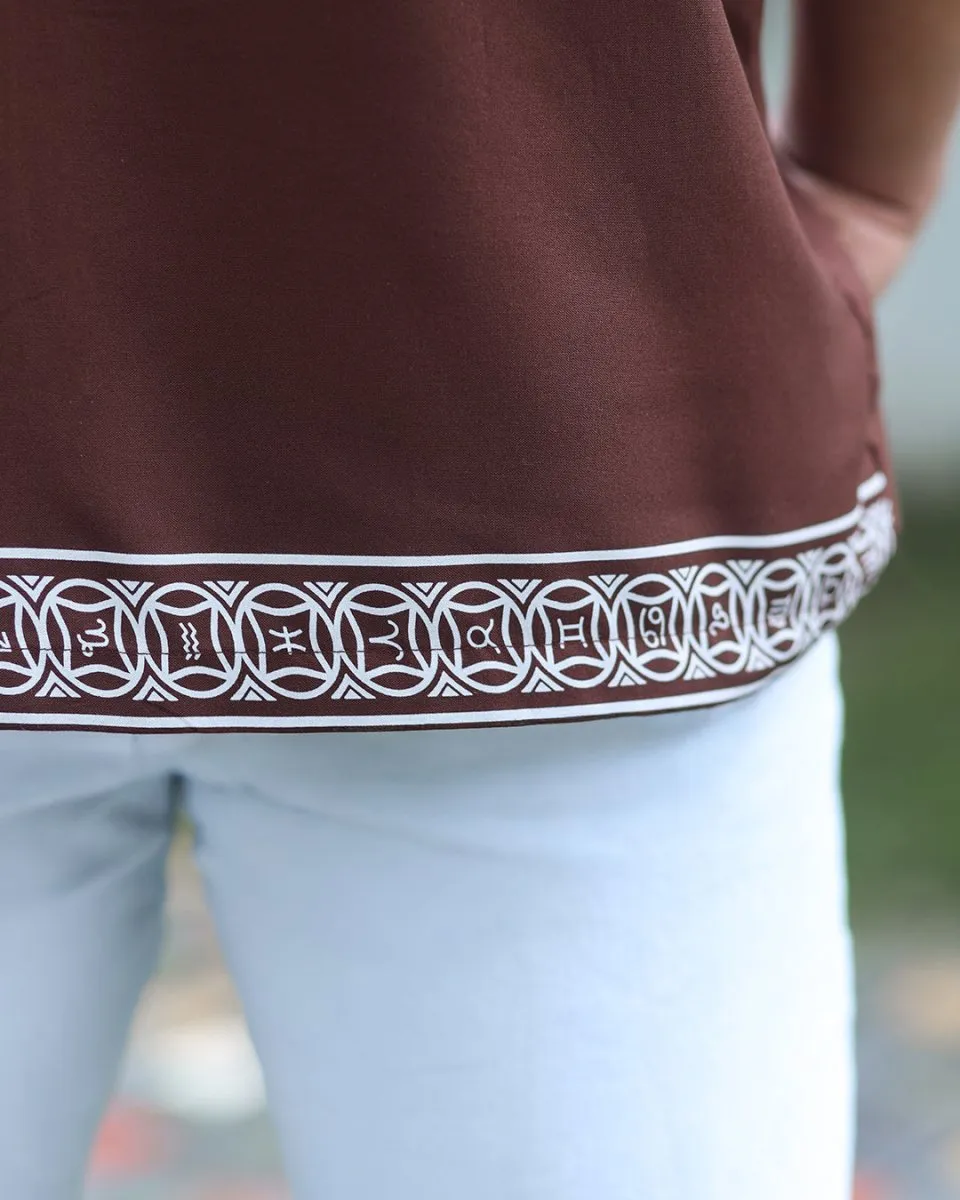Brown Panel Shirt