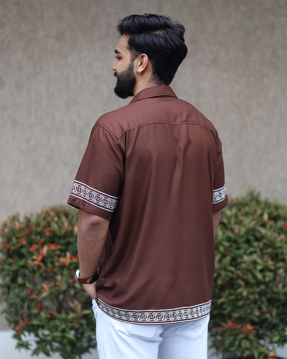 Brown Panel Shirt