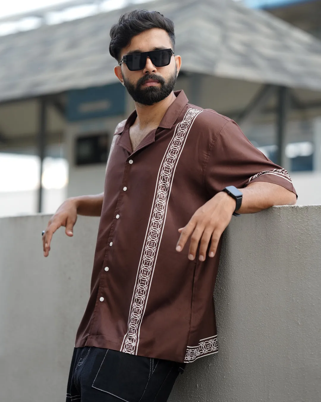 Brown Panel Shirt