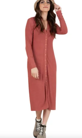 Button Down Dress In Clay