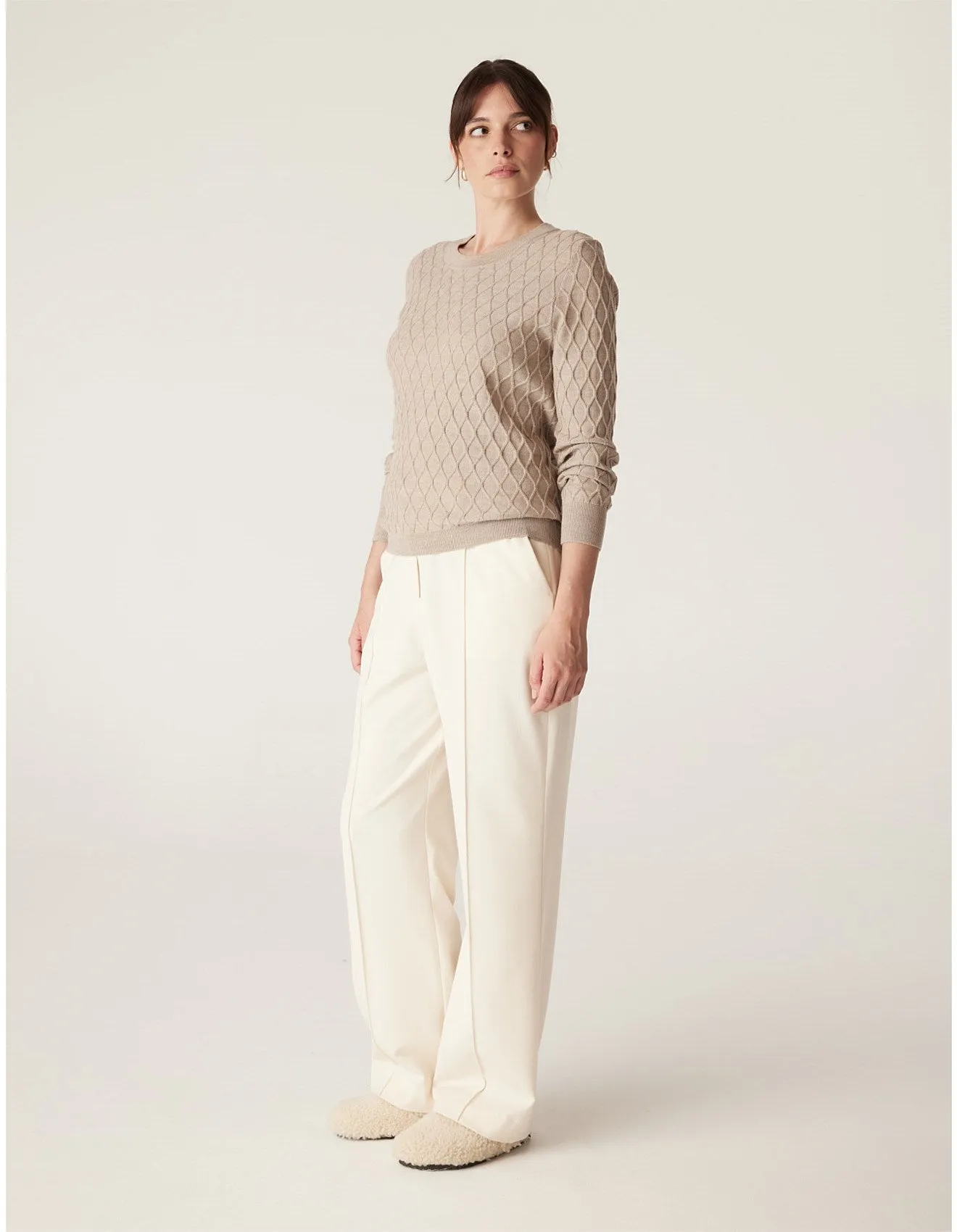 CABLE HERITAGE 365 Hampden Merino Jumper pebble