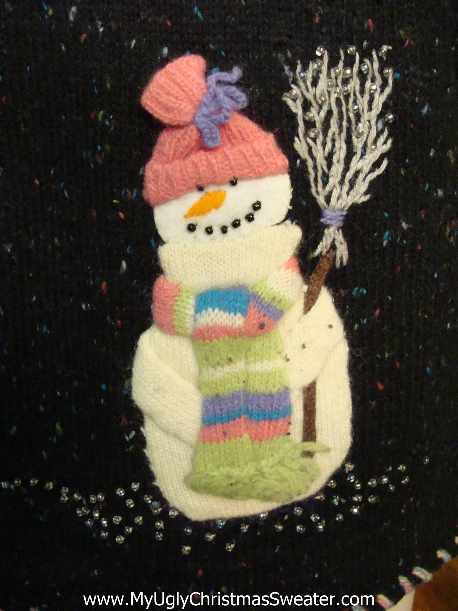 Cheap Cute Holiday Sweater with a Happy Snowman