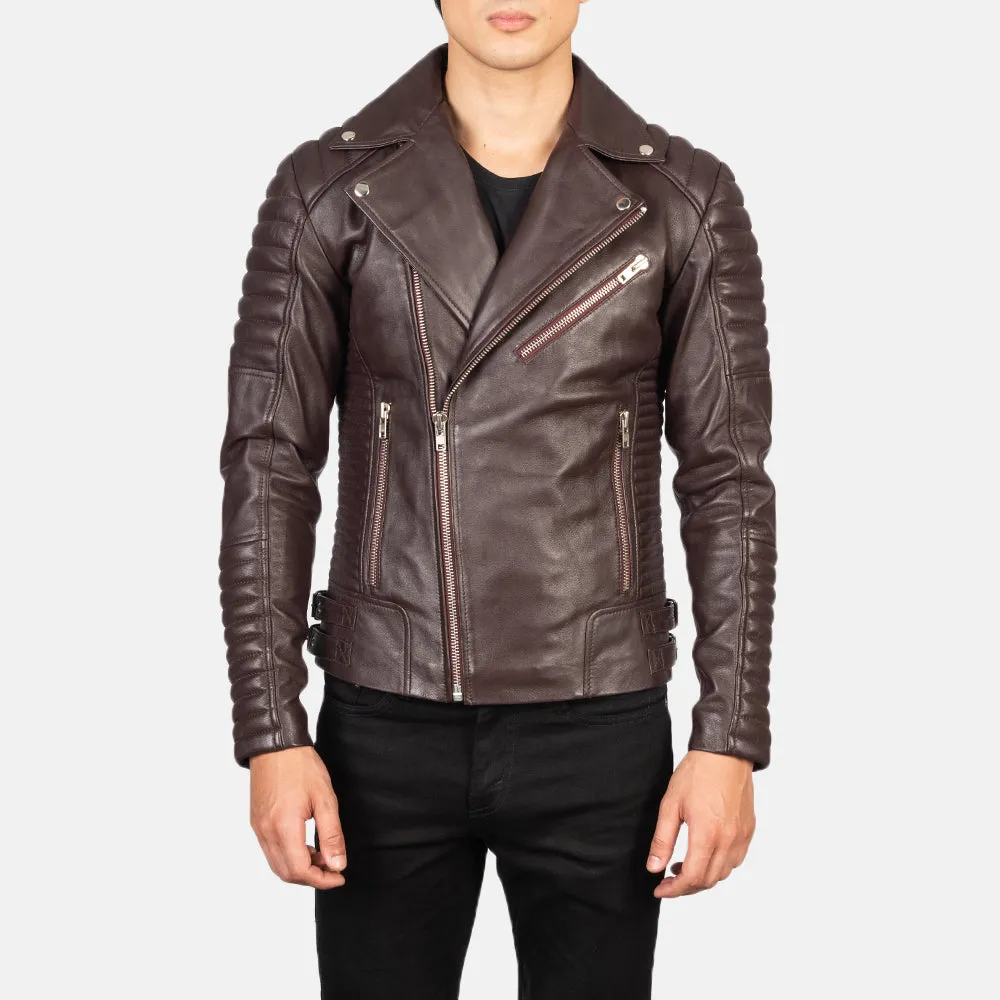 Classic Maroon Leather Jacket