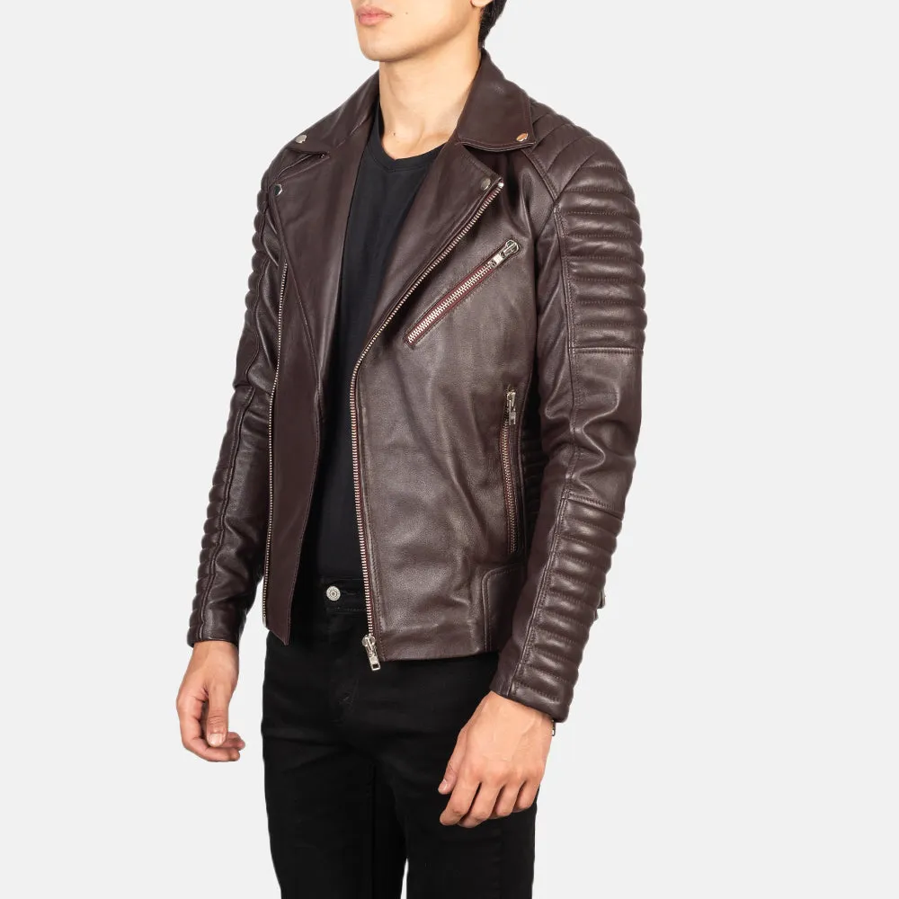 Classic Maroon Leather Jacket