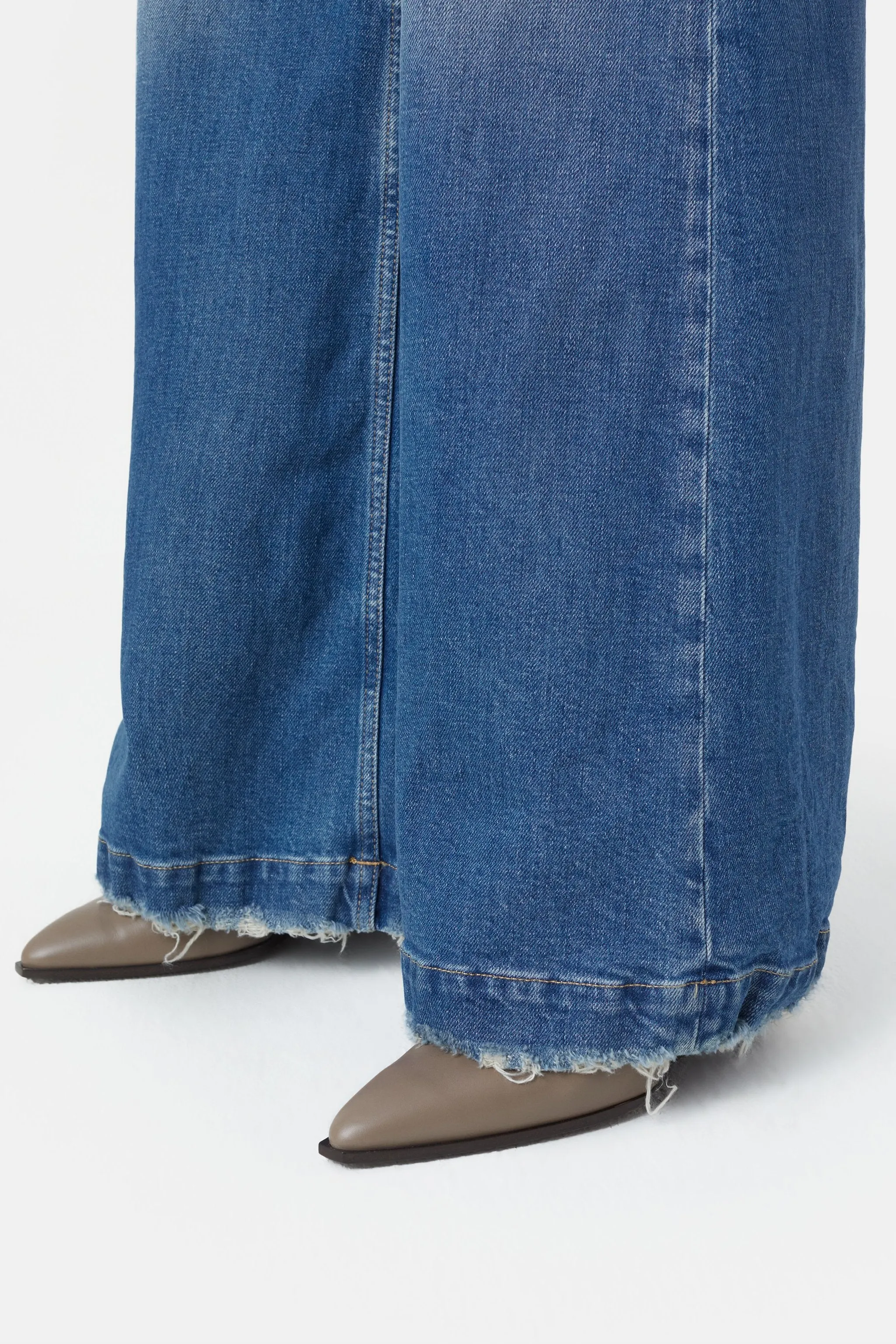 CLOSED WOMENS GLOW-UP WIDE LEG DENIM - MID BLUE