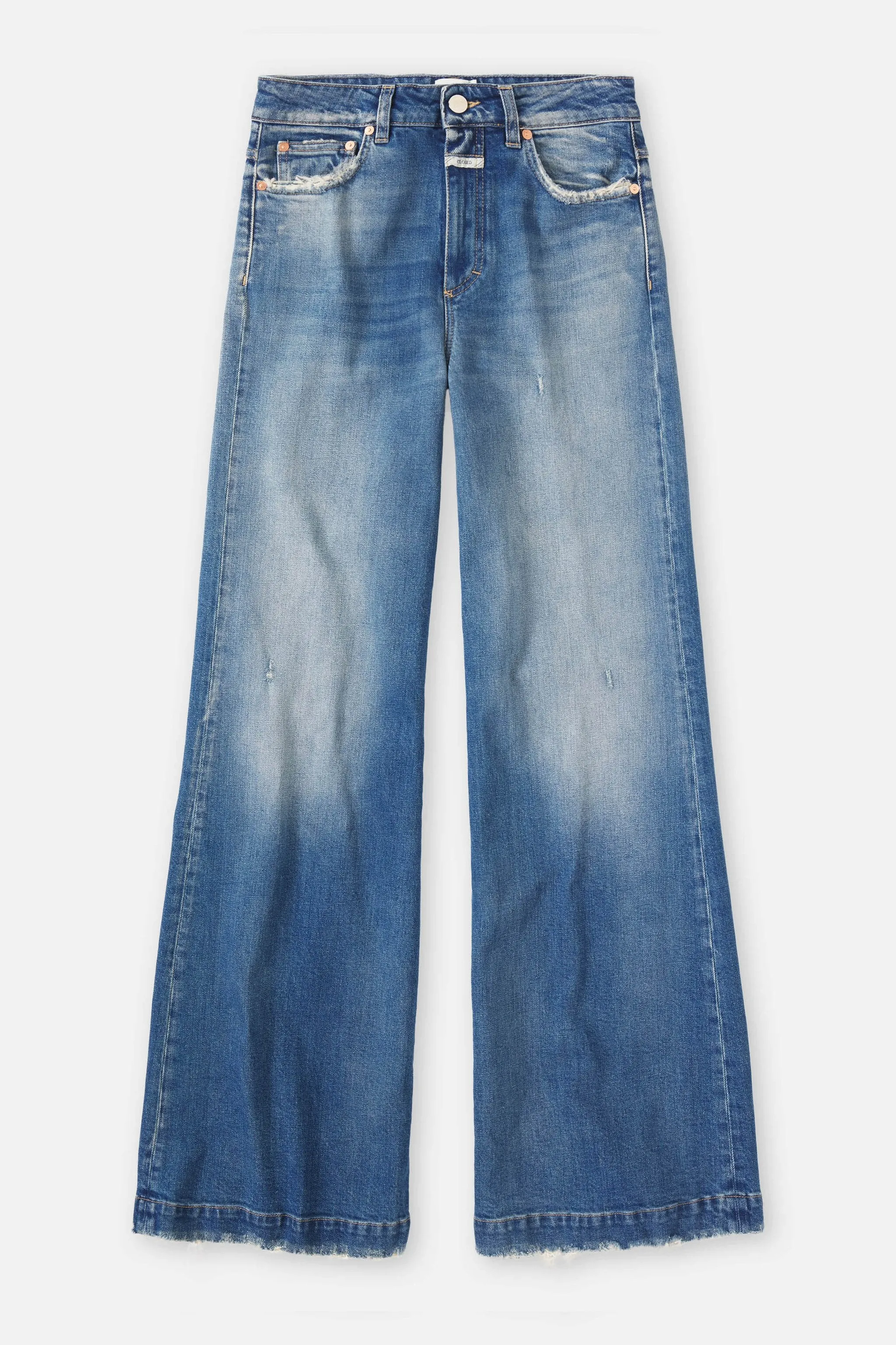 CLOSED WOMENS GLOW-UP WIDE LEG DENIM - MID BLUE