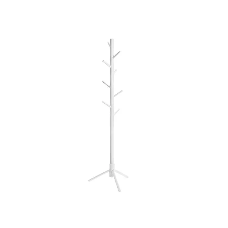 Coat Rack, Solid Wood Coat Stand, Free Standing Hall Coat Tree with 8 Hooks for Coats