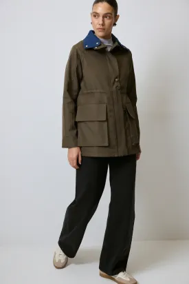 COAT WITH DENIM COLLAR