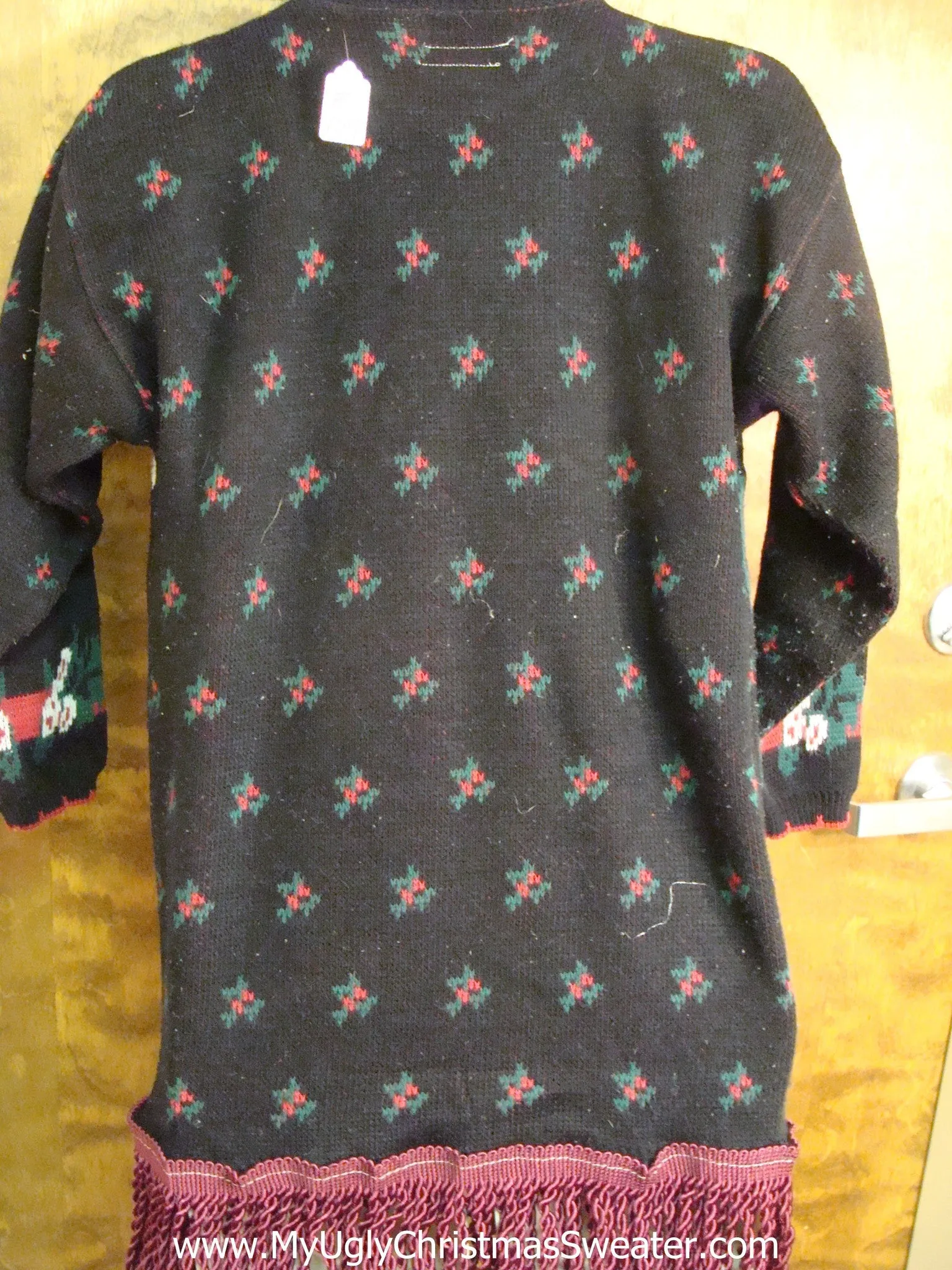 Crazy 80s Naughty Ugly Christmas Sweater with Horrible Poinsettias