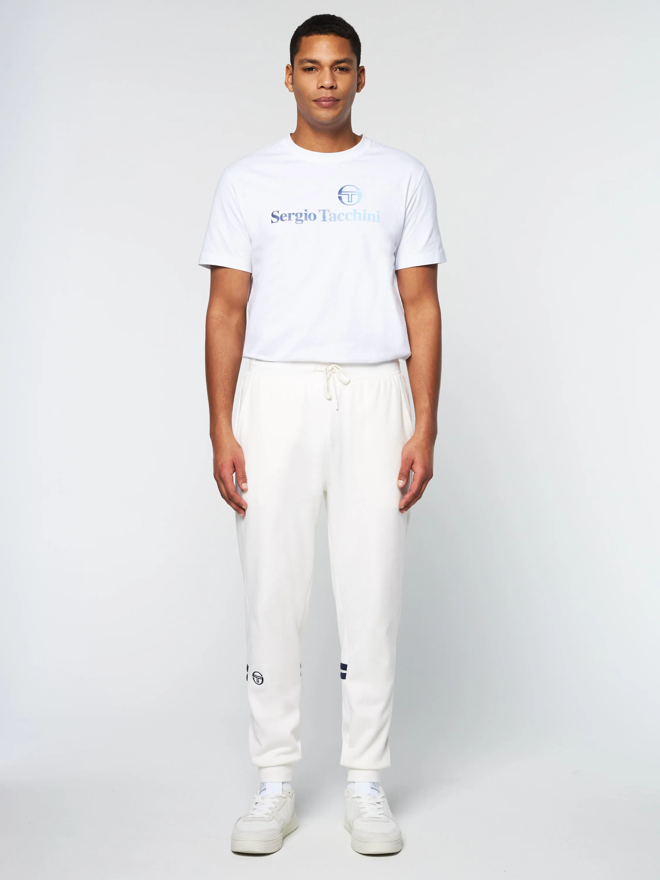 Dallas Track Pant Archivio- Gardenia/ Maritime Blue
