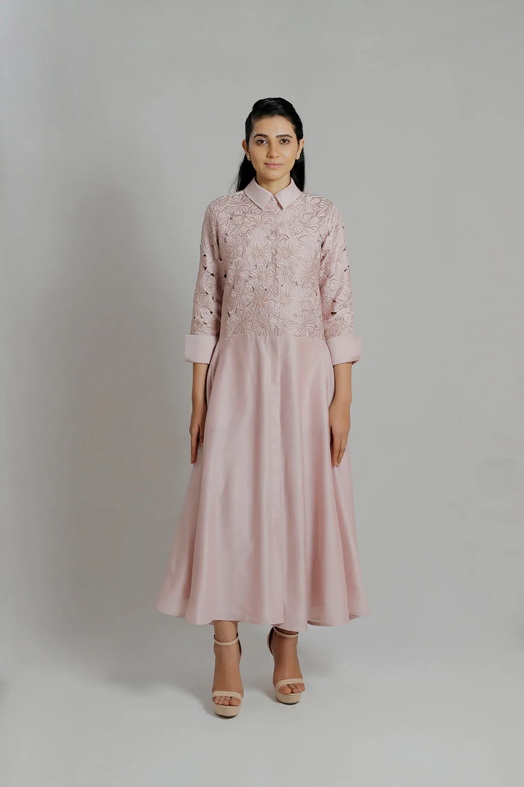 Embroidered Shirt Dress