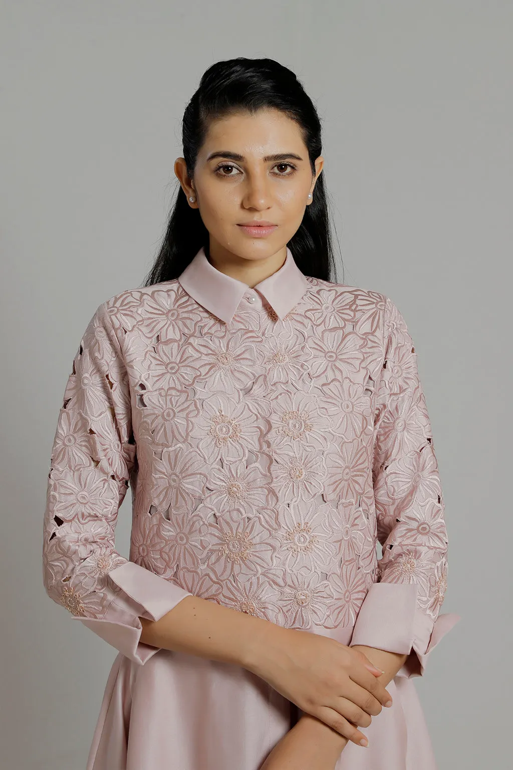 Embroidered Shirt Dress