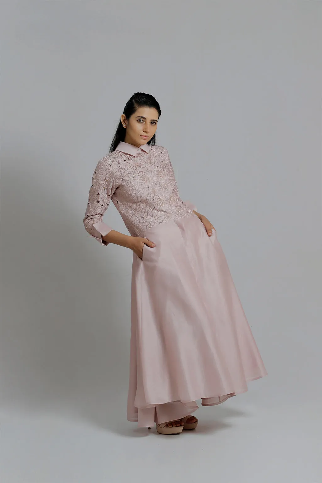 Embroidered Shirt Dress