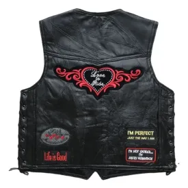 Gilet cuir femme biker