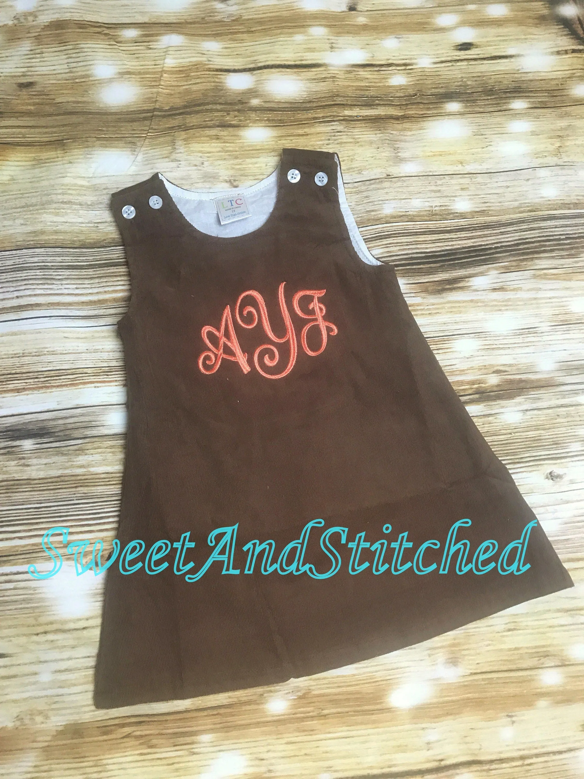 Girls Thanksgiving Dress, monogrammed thanksgiving dress, corduroy jumper, personalized Corduroy dress, Girls Fall Orange Pumpkin dress