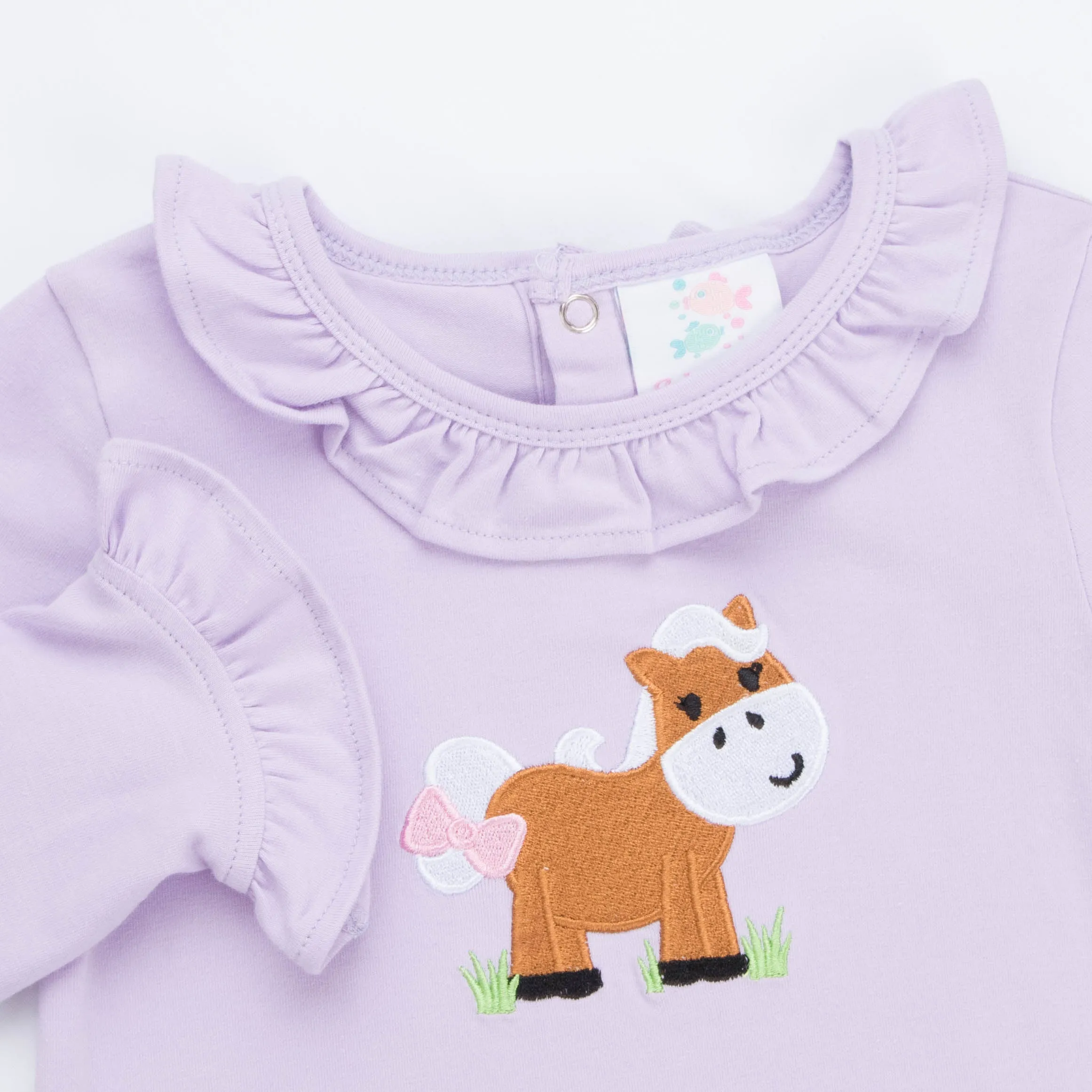 Hold Your Horses Ruffle Romper, Purple