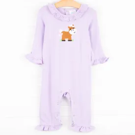 Hold Your Horses Ruffle Romper, Purple
