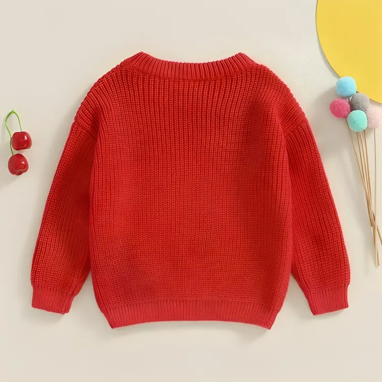 Holly Jolly Long Sleeve Pullover Top Sweater