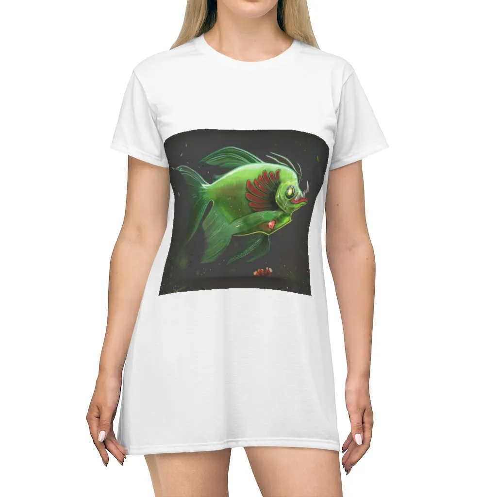 Hook Lung Jaw All Over Print T-Shirt Dress