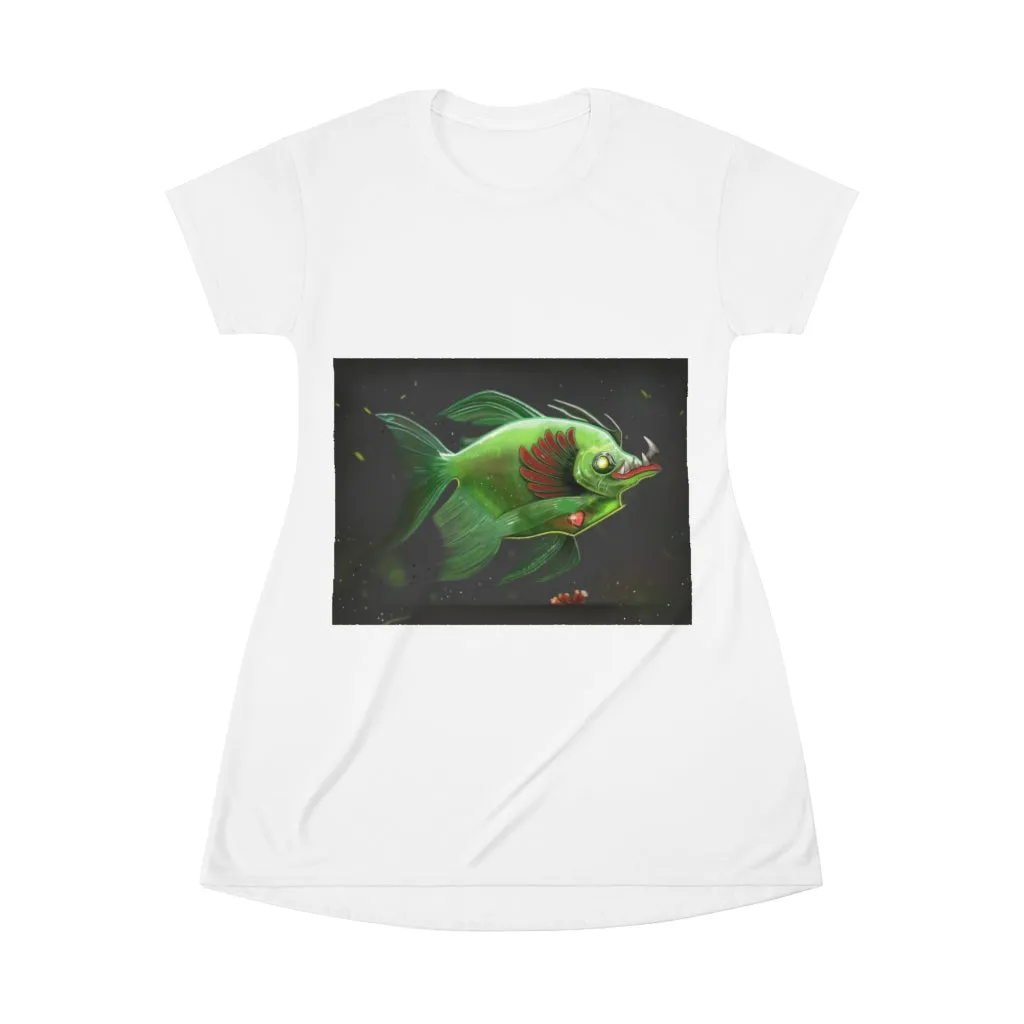 Hook Lung Jaw All Over Print T-Shirt Dress
