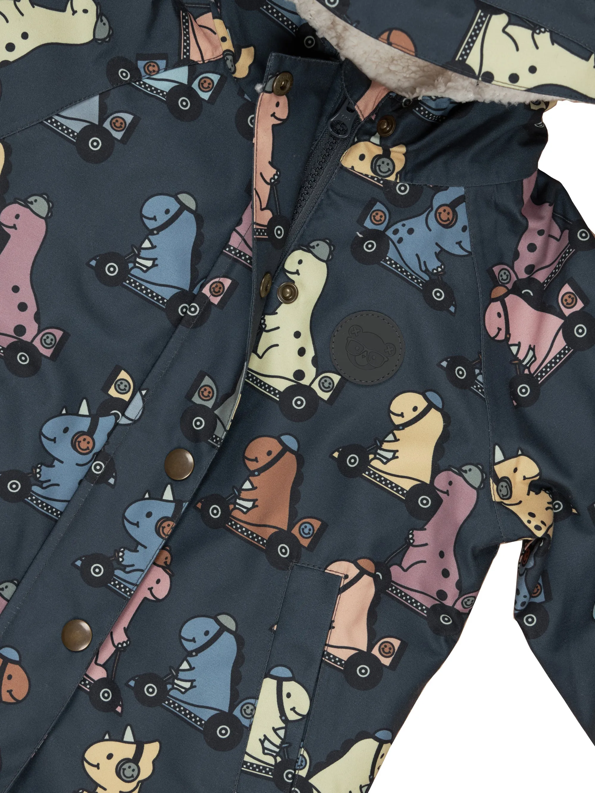 Huxbaby Dino Racer Raincoat - Ink