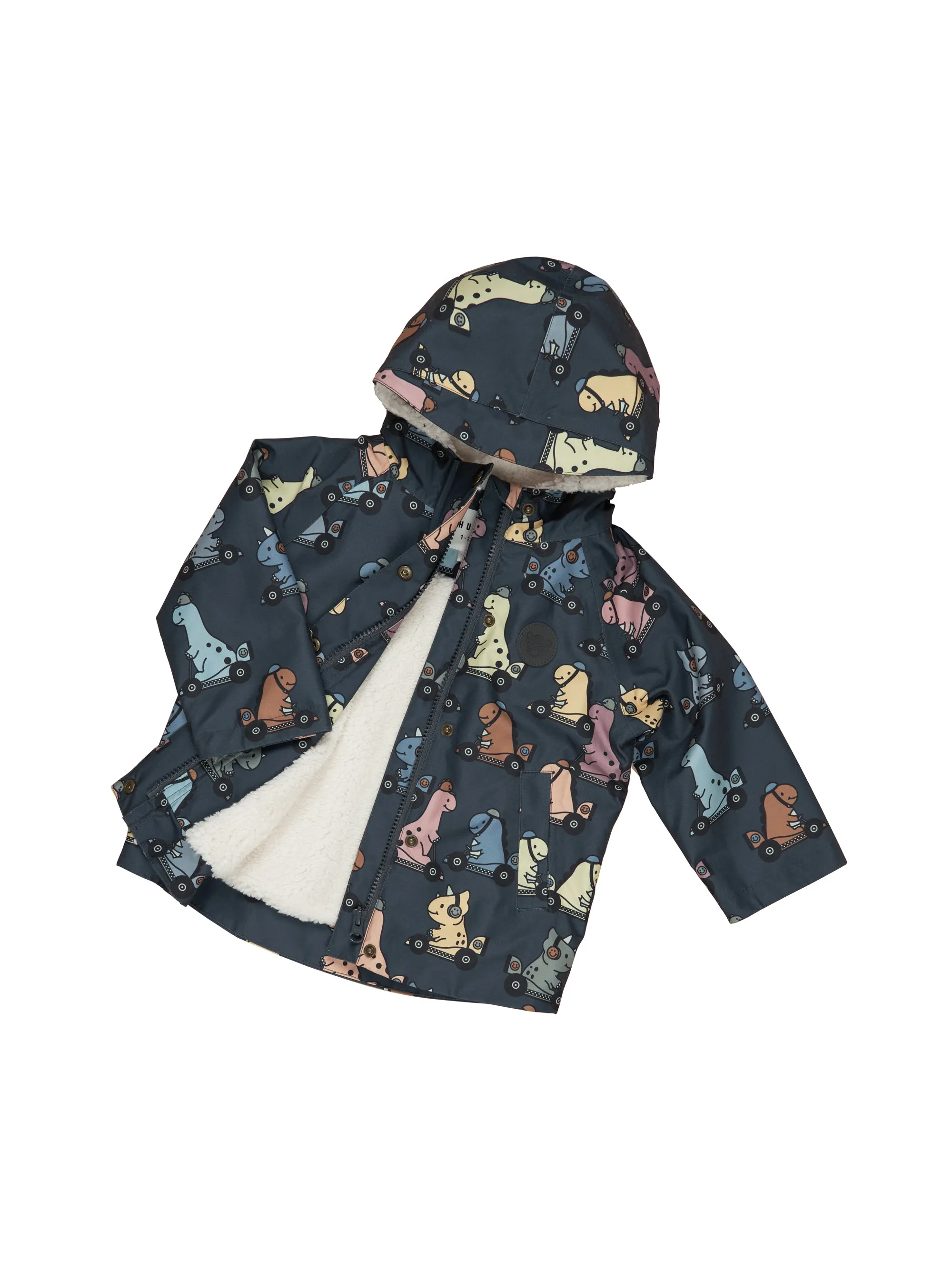 Huxbaby Dino Racer Raincoat - Ink