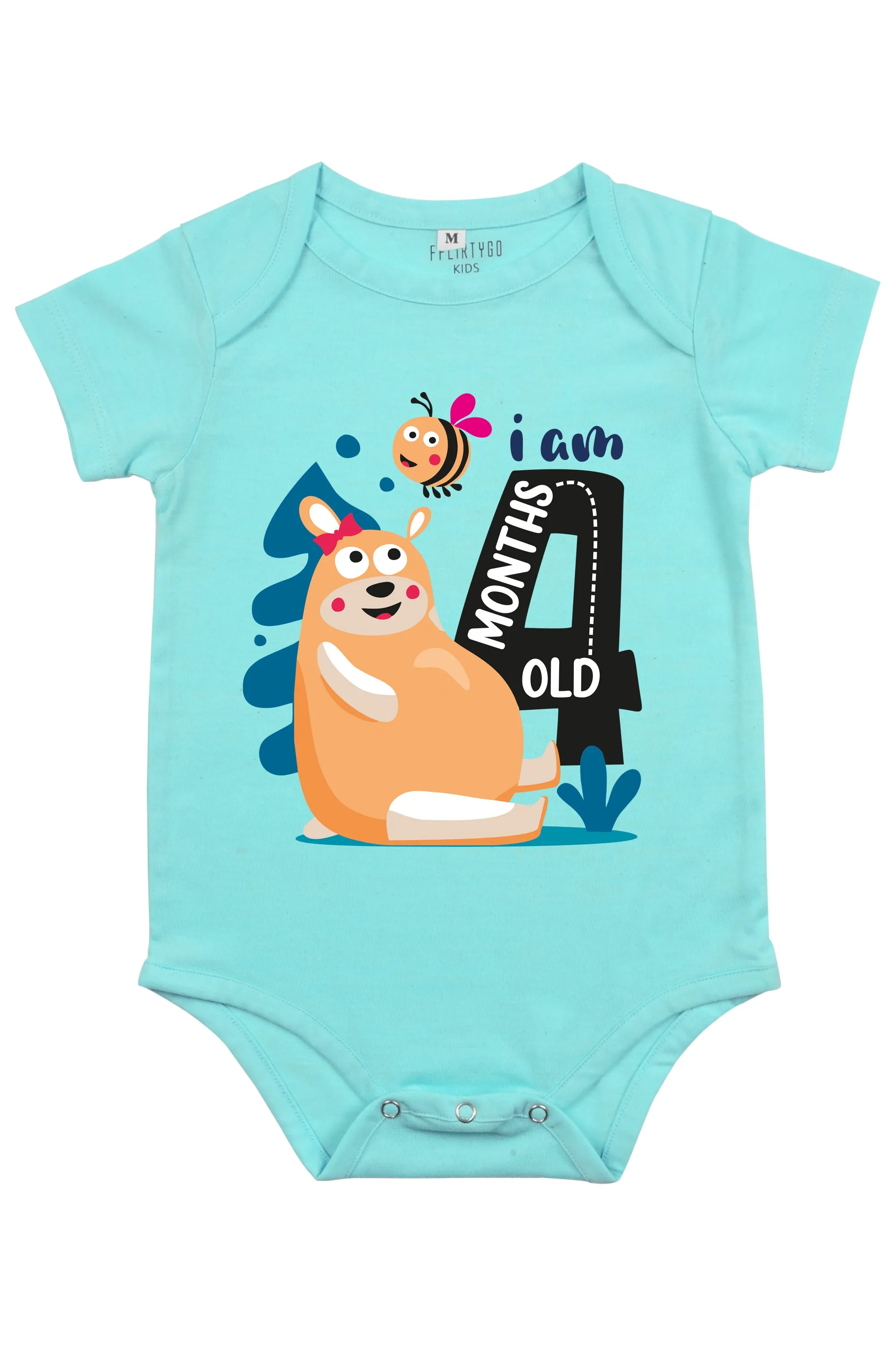 I Am 4 Months Old Bear Baby Romper | Onesies