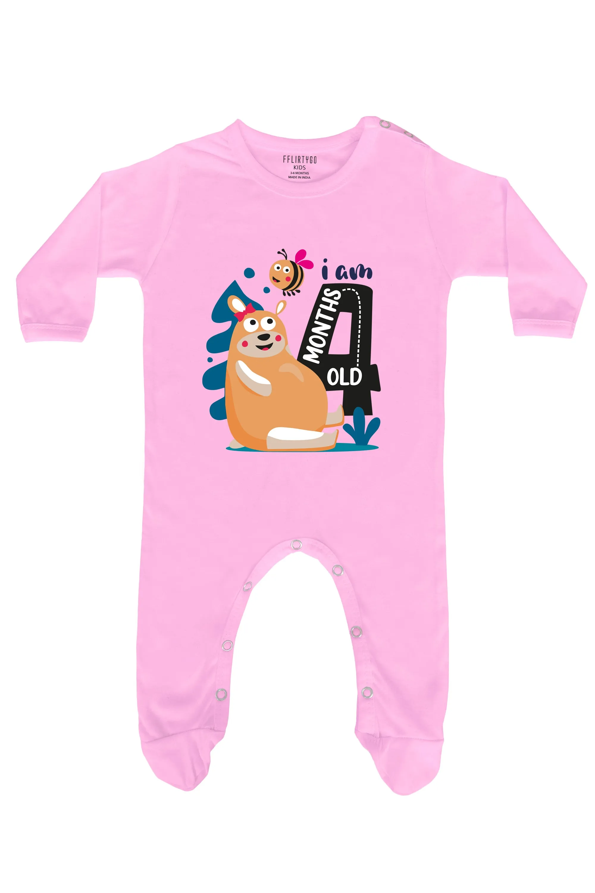 I Am 4 Months Old Bear Baby Romper | Onesies