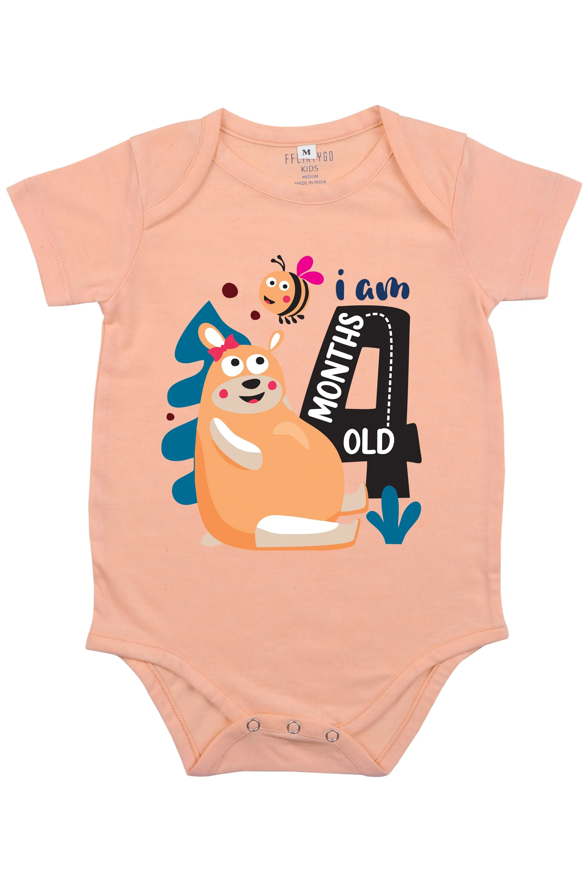 I Am 4 Months Old Bear Baby Romper | Onesies