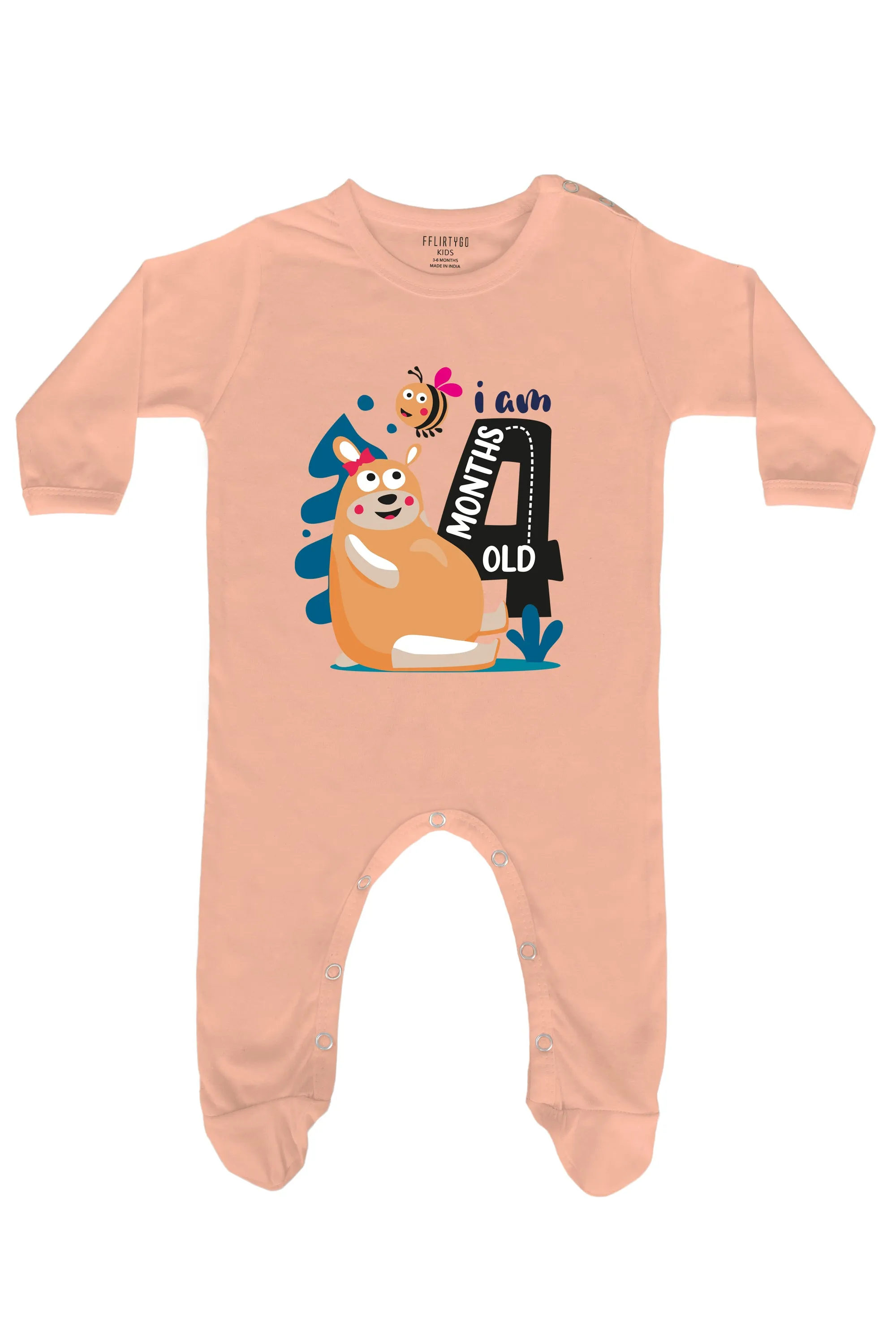 I Am 4 Months Old Bear Baby Romper | Onesies