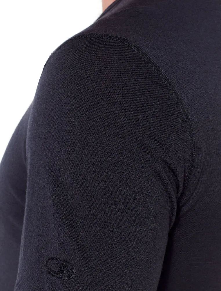 icebreaker Merino Base Layer Men's 200 Oasis Short Sleeve Crewe - Black