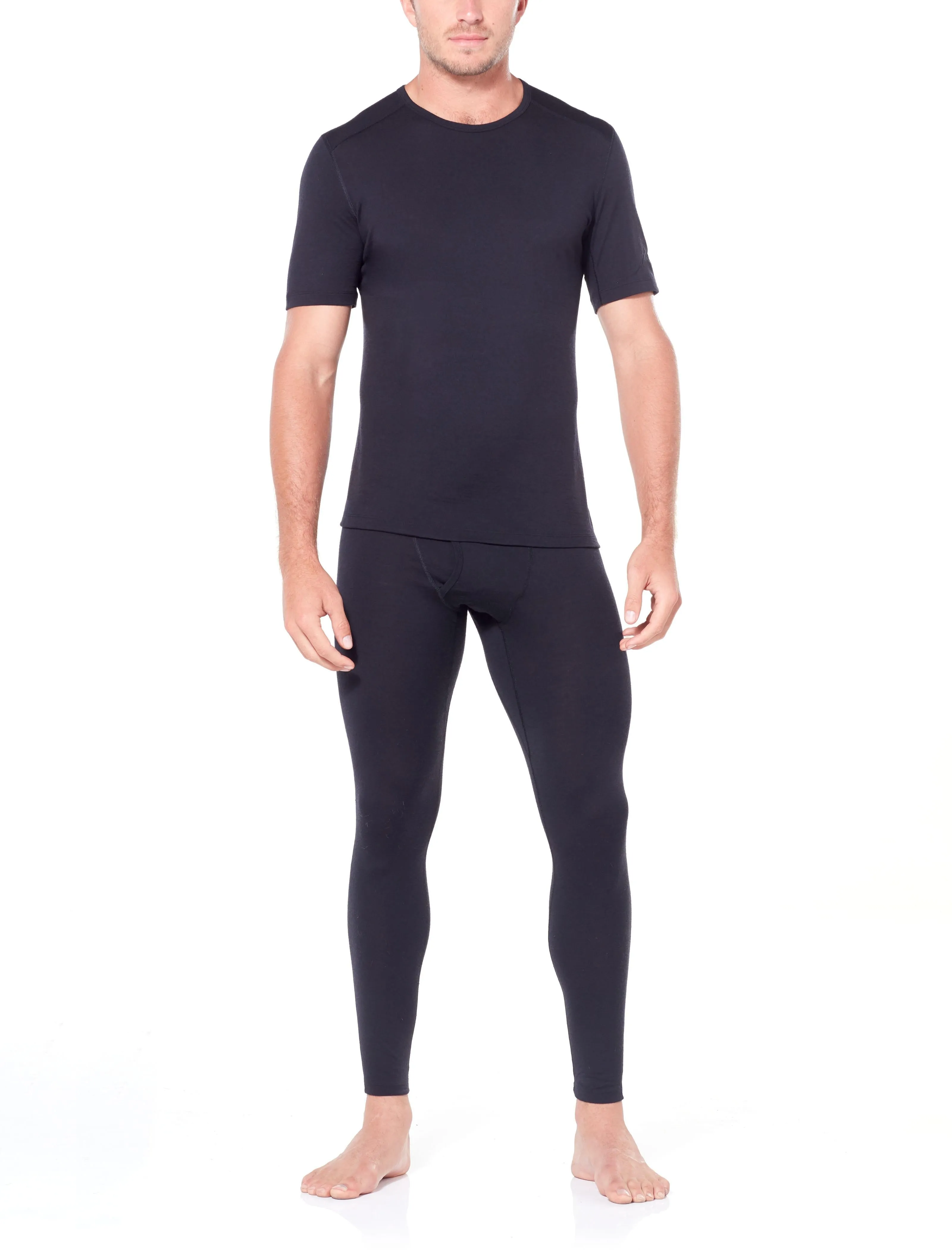 icebreaker Merino Base Layer Men's 200 Oasis Short Sleeve Crewe - Black