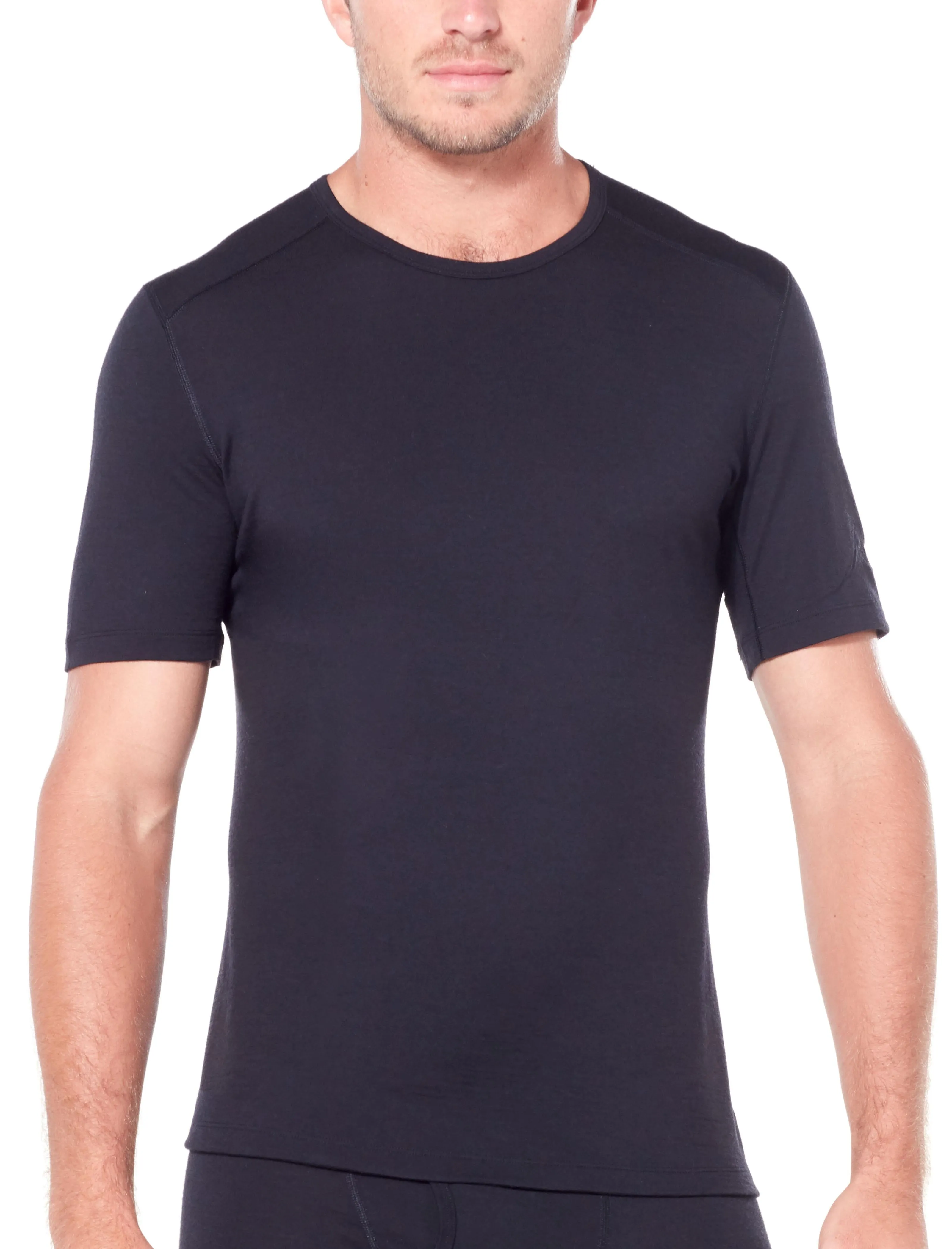 icebreaker Merino Base Layer Men's 200 Oasis Short Sleeve Crewe - Black