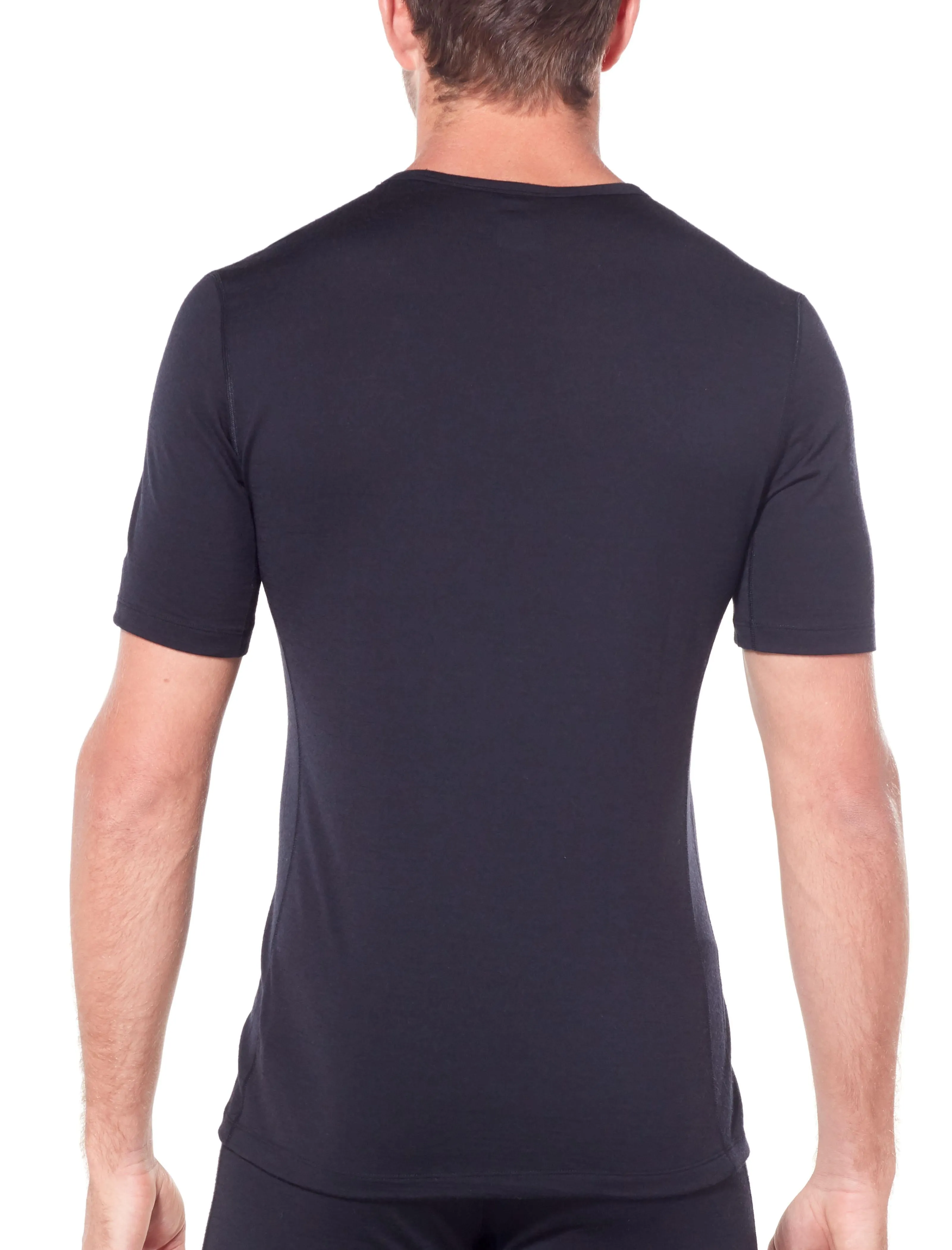 icebreaker Merino Base Layer Men's 200 Oasis Short Sleeve Crewe - Black