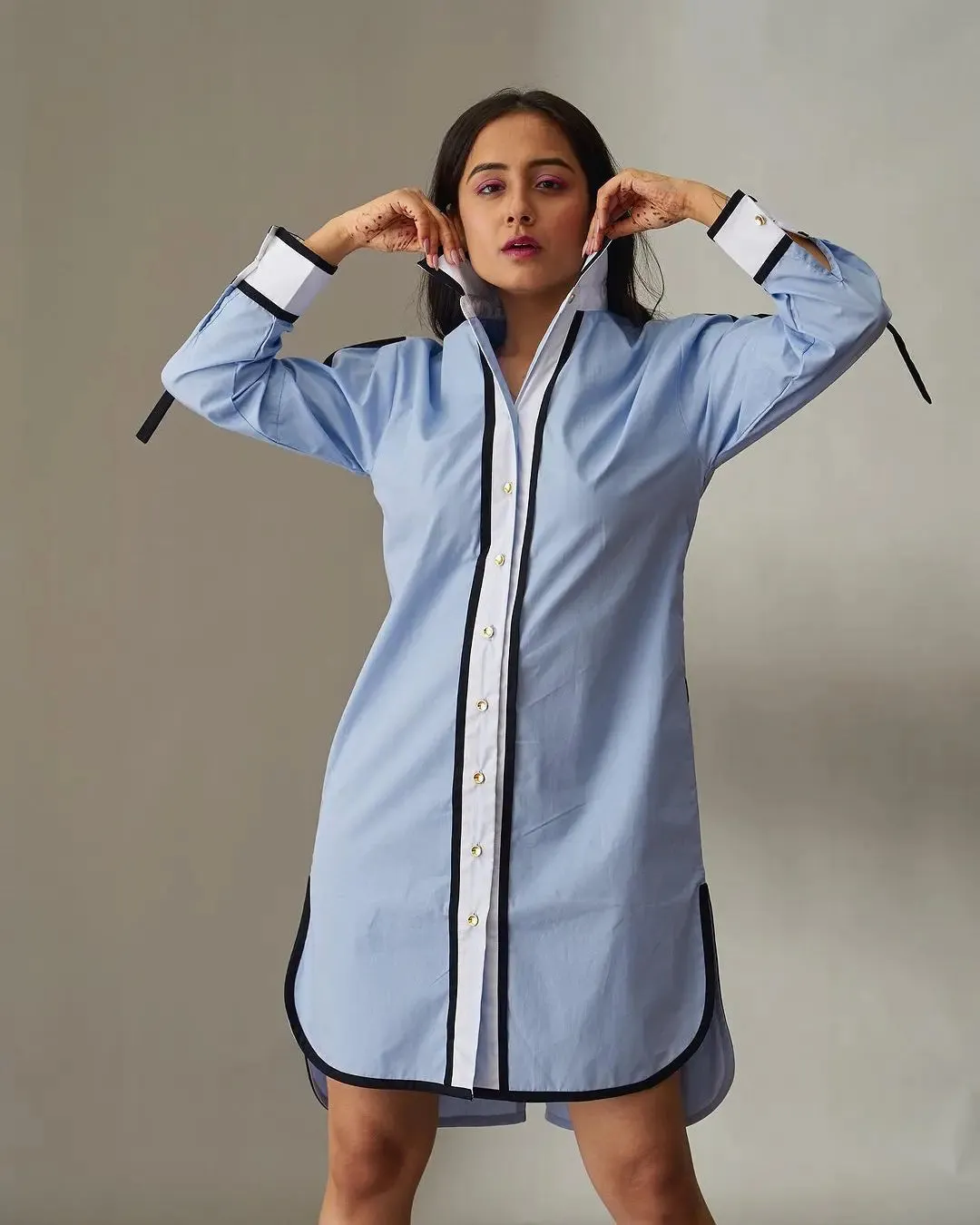 Impressionist Cotton Shirt Dress