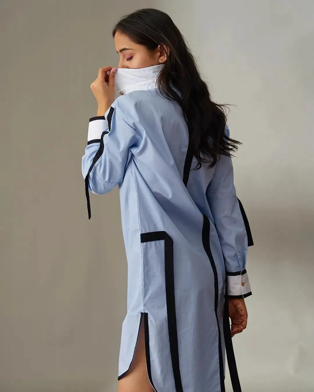 Impressionist Cotton Shirt Dress