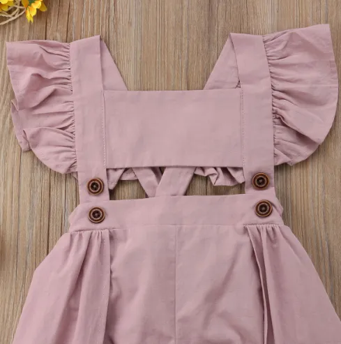 Kryssi Kouture Ariella Dusty Rose Panel Skirted Romper