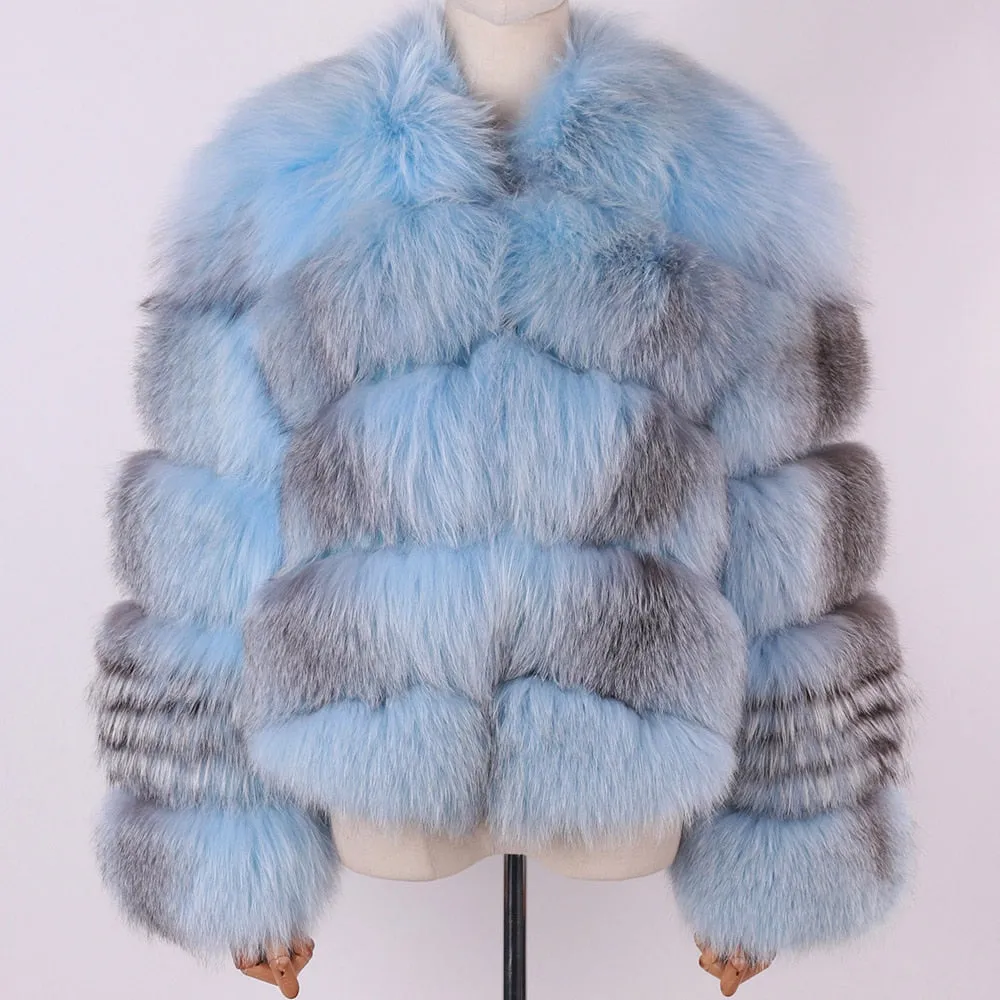 Ladies Natural Real Fox Fur Coat