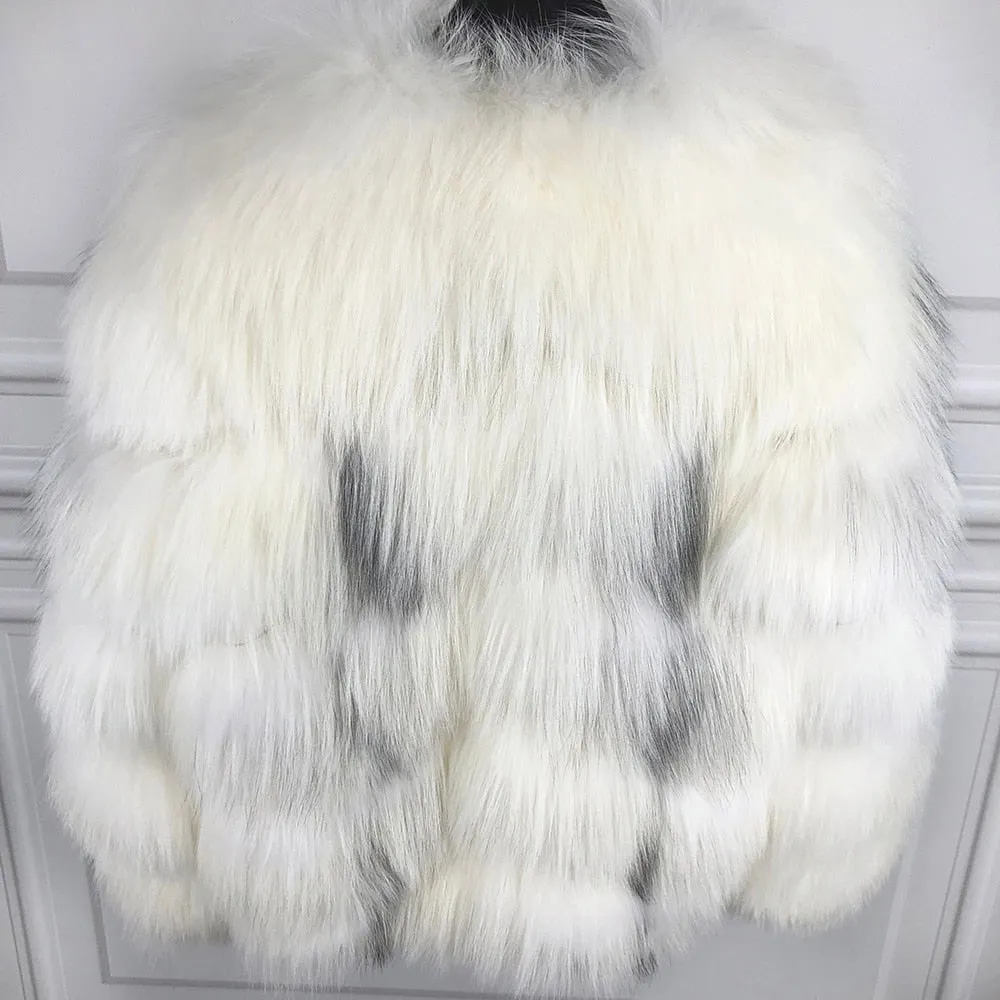 Ladies Natural Real Fox Fur Coat