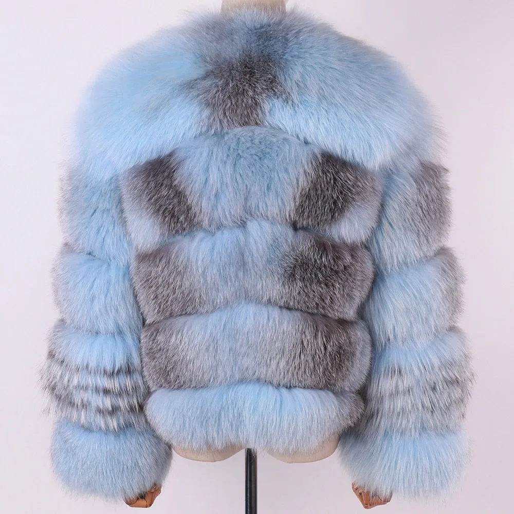 Ladies Natural Real Fox Fur Coat